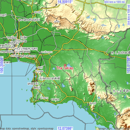 Topographic map of Tha Takiap