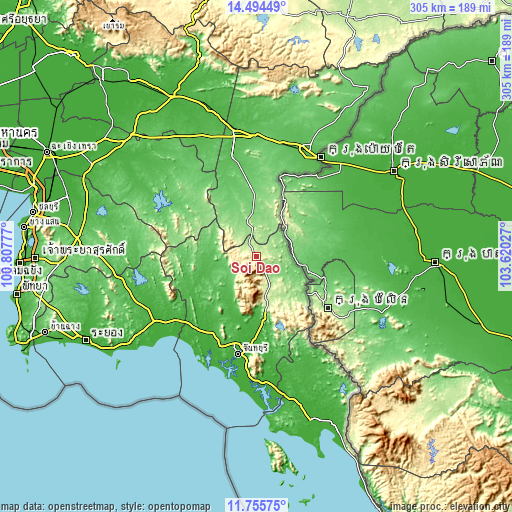 Topographic map of Soi Dao