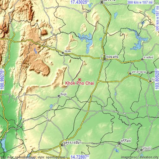 Topographic map of Khok Pho Chai