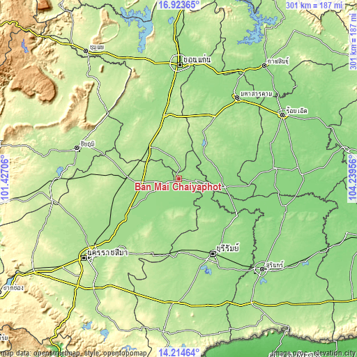 Topographic map of Ban Mai Chaiyaphot