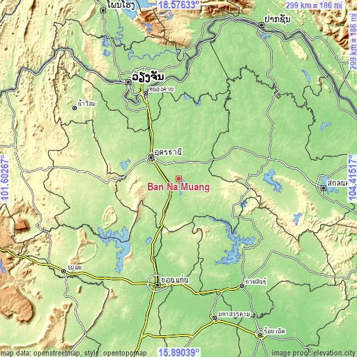 Topographic map of Ban Na Muang