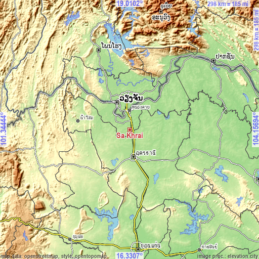 Topographic map of Sa Khrai