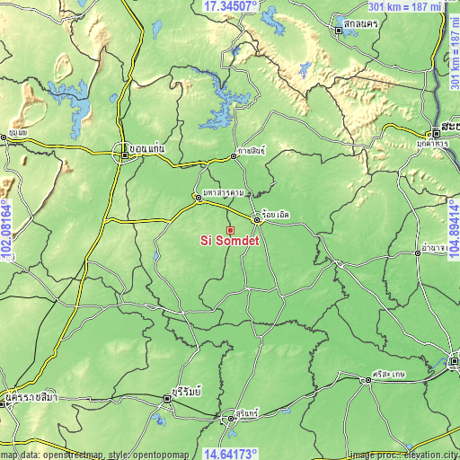 Topographic map of Si Somdet