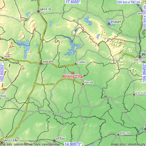 Topographic map of Khong Chai