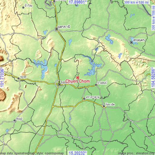 Topographic map of Chuen Chom