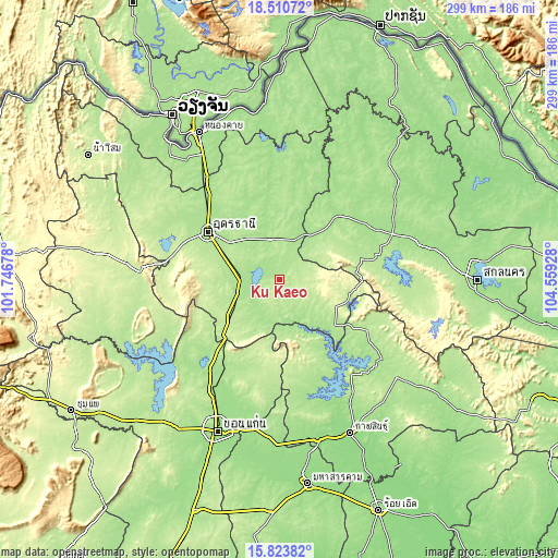 Topographic map of Ku Kaeo