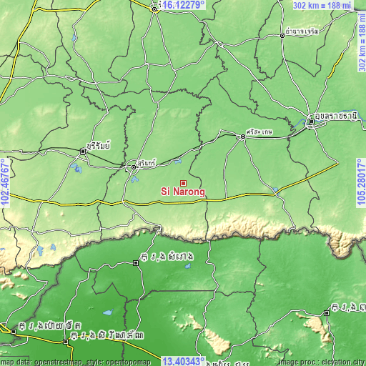 Topographic map of Si Narong