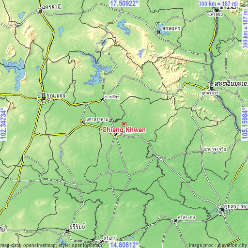 Topographic map of Chiang Khwan