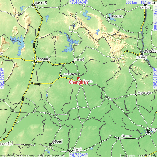 Topographic map of Changhan