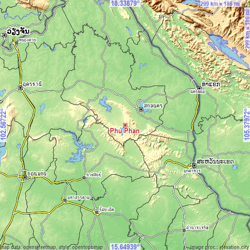 Topographic map of Phu Phan