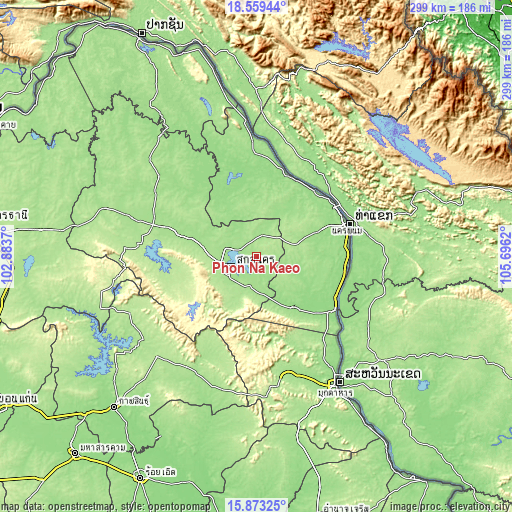 Topographic map of Phon Na Kaeo