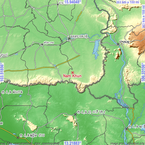 Topographic map of Nam Khun