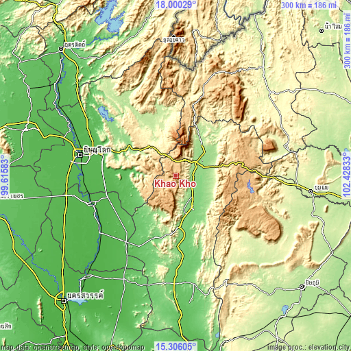 Topographic map of Khao Kho