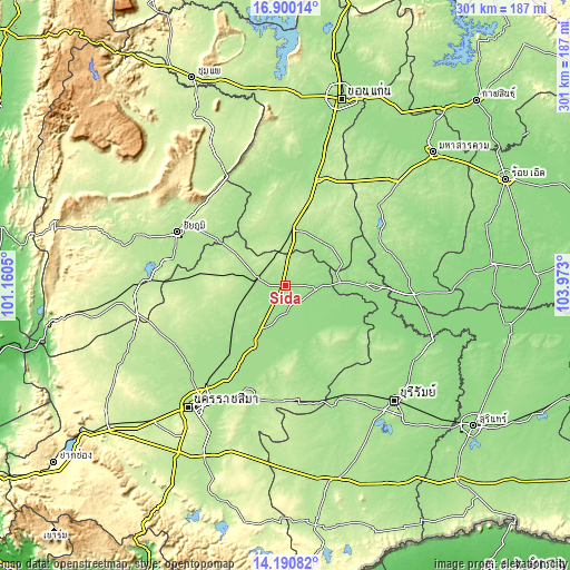 Topographic map of Sida