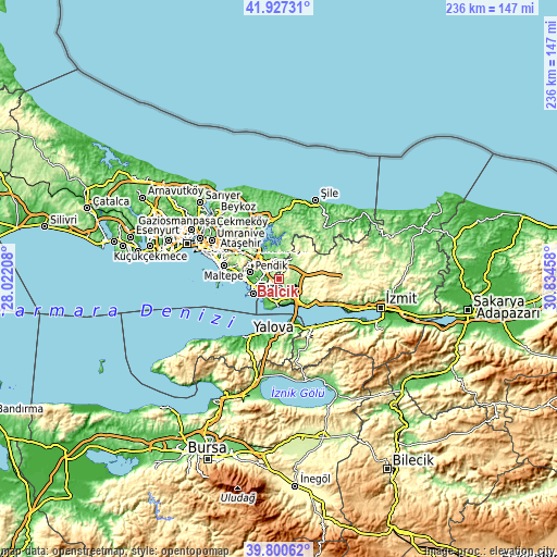 Topographic map of Balçık