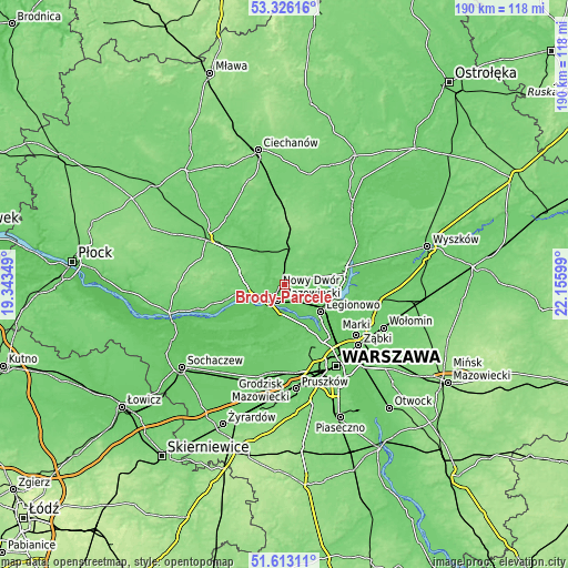 Topographic map of Brody-Parcele