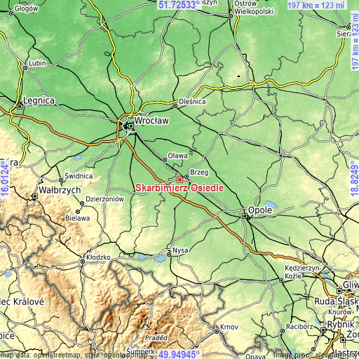 Topographic map of Skarbimierz Osiedle