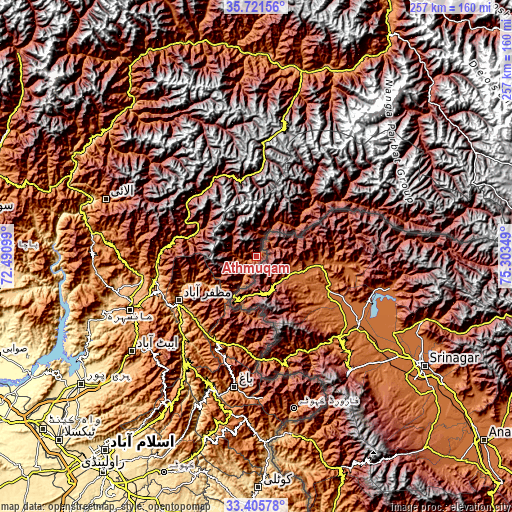 Topographic map of Athmuqam