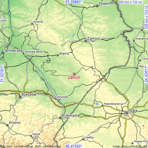 Topographic map of Zamch