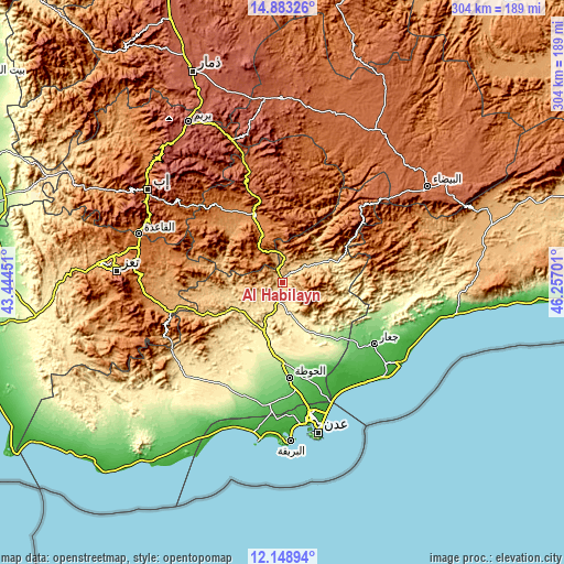 Topographic map of Al Ḩabīlayn