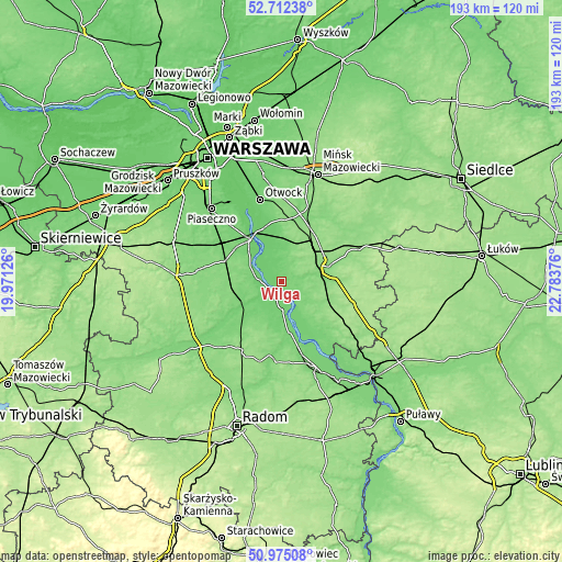 Topographic map of Wilga