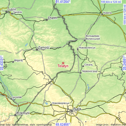 Topographic map of Telatyn