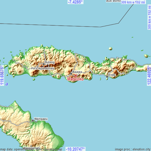 Topographic map of Mataloko