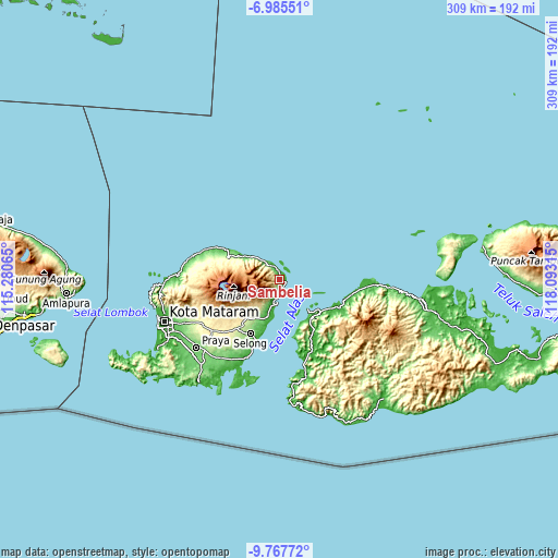 Topographic map of Sambelia