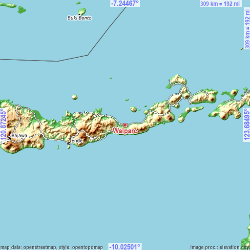 Topographic map of Waipare