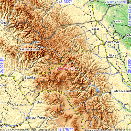 Topographic map of Dorna-Arini