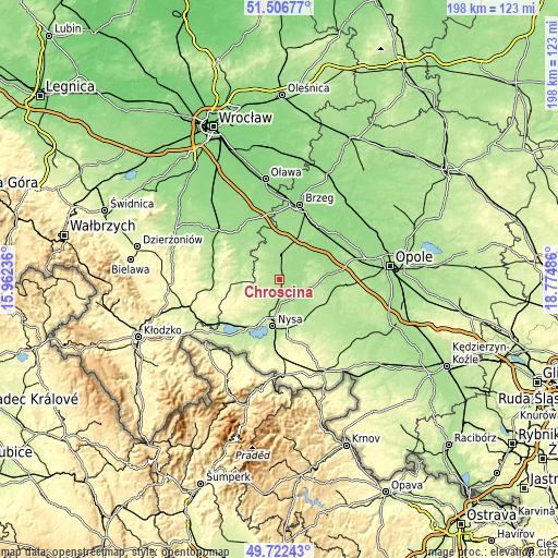 Topographic map of Chróścina