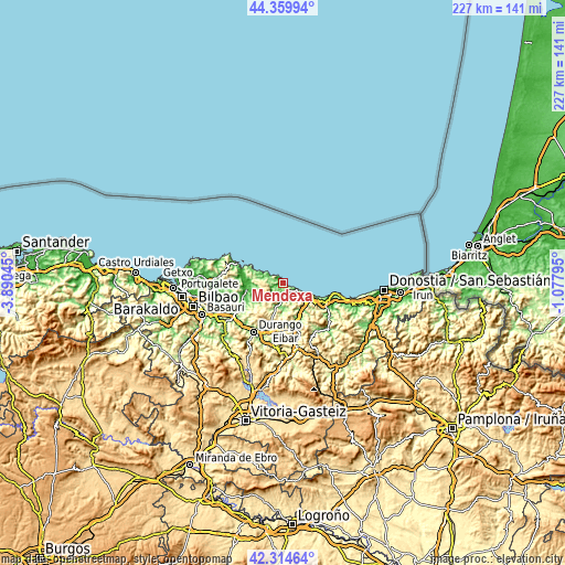 Topographic map of Mendexa