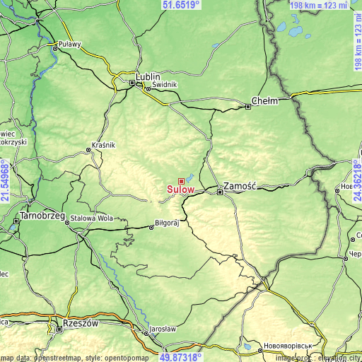 Topographic map of Sułów