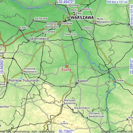 Topographic map of Sucha