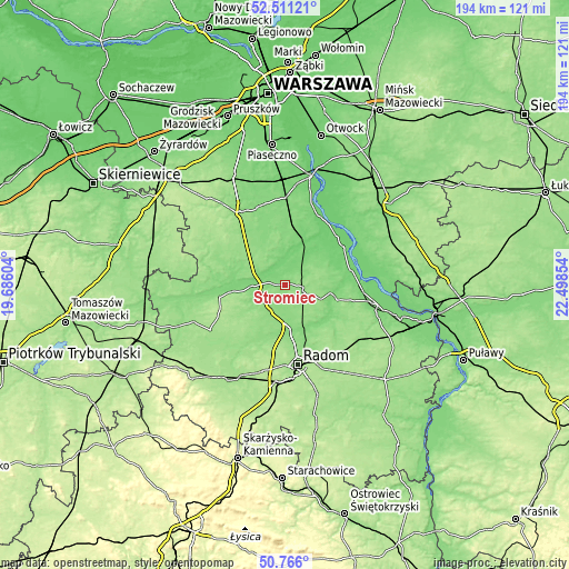 Topographic map of Stromiec