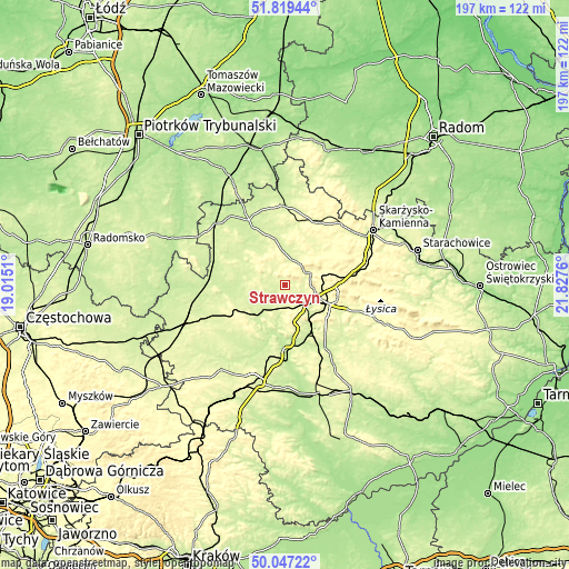 Topographic map of Strawczyn
