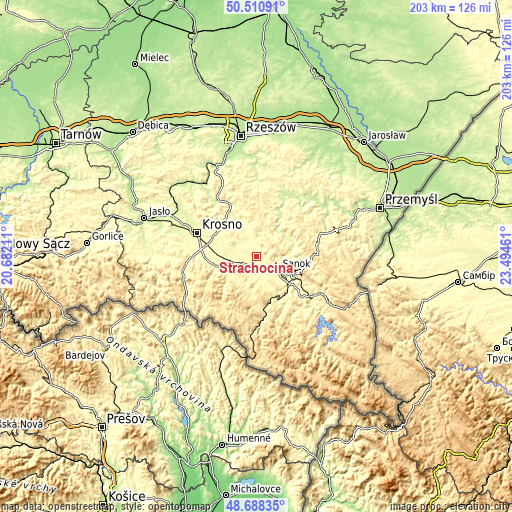Topographic map of Strachocina