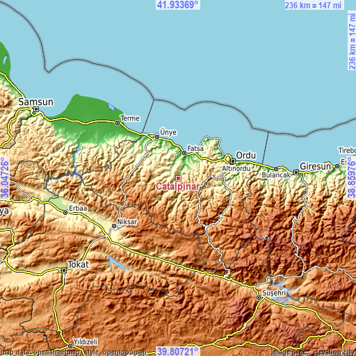 Topographic map of Çatalpınar