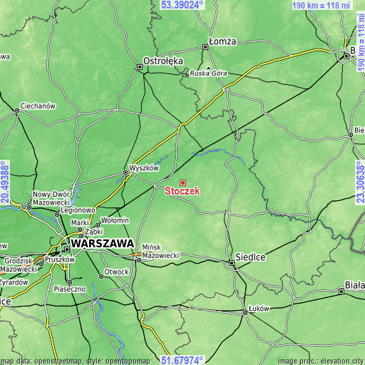 Topographic map of Stoczek