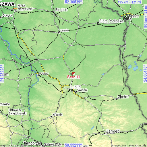 Topographic map of Serniki