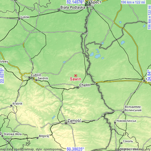 Topographic map of Sawin