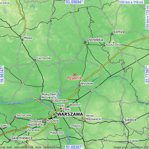 Topographic map of Rząśnik