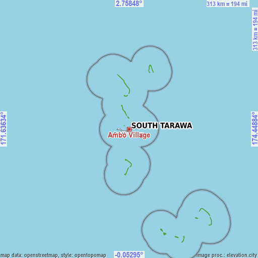 Topographic map of Ambo Village