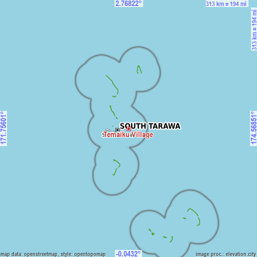 Topographic map of Temaiku Village