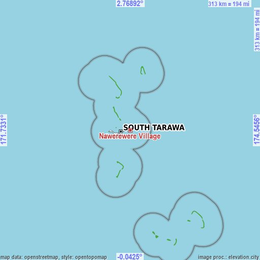 Topographic map of Nawerewere Village