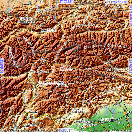 Topographic map of Riscone