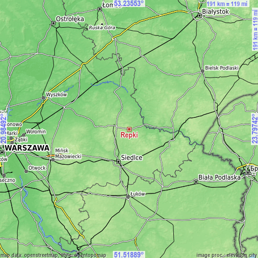 Topographic map of Repki