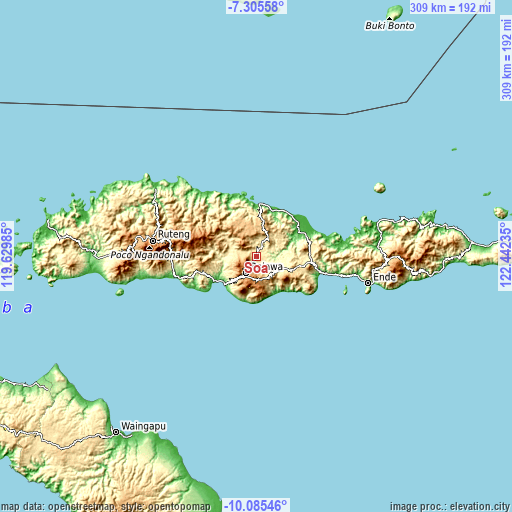 Topographic map of Soa