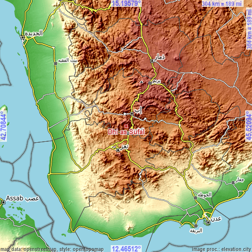 Topographic map of Dhī as Sufāl