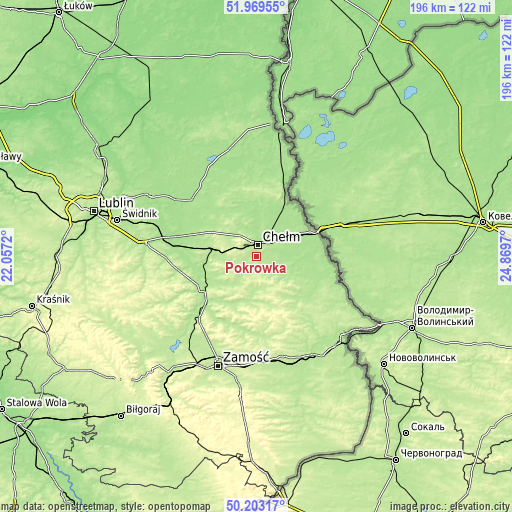 Topographic map of Pokrówka